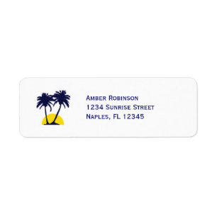 Beach Palm Tree Address Avery Label Return Address Label