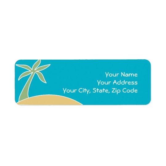 Beach Palm Tree Return Address Invitation Label Return Address Label