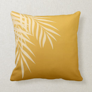 Beach Palm Tree Silhouette gold Cushion