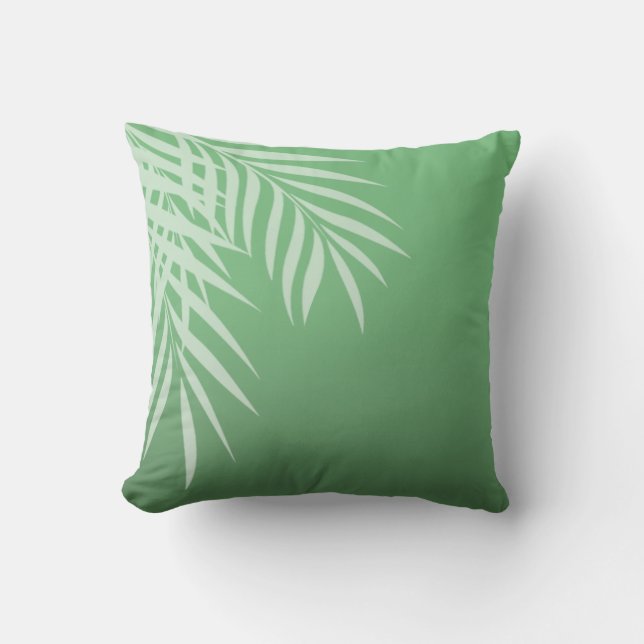Beach Palm Tree Silhouette | jade Cushion (Front)