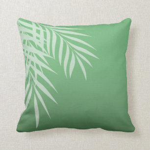 Beach Palm Tree Silhouette jade Cushion