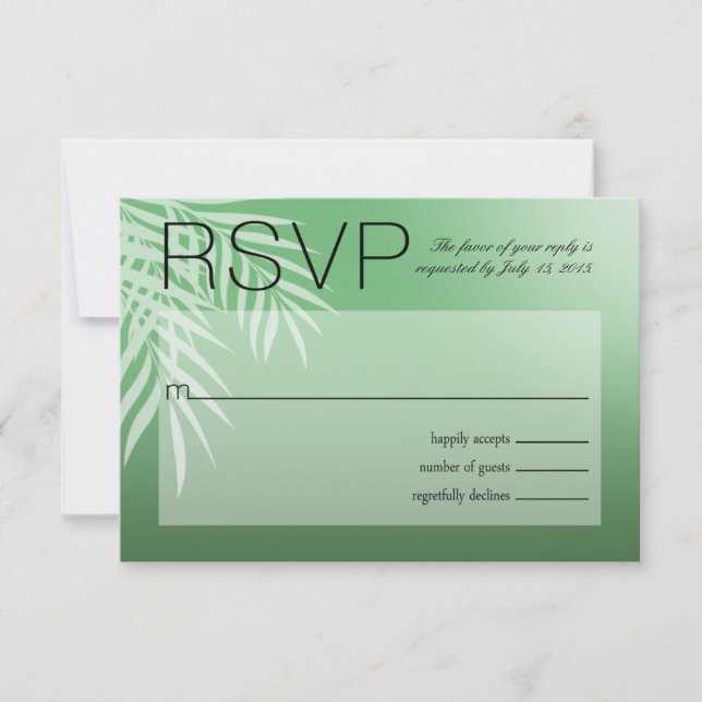 Beach Palm Tree Silhouette RSVP | jade (Front)