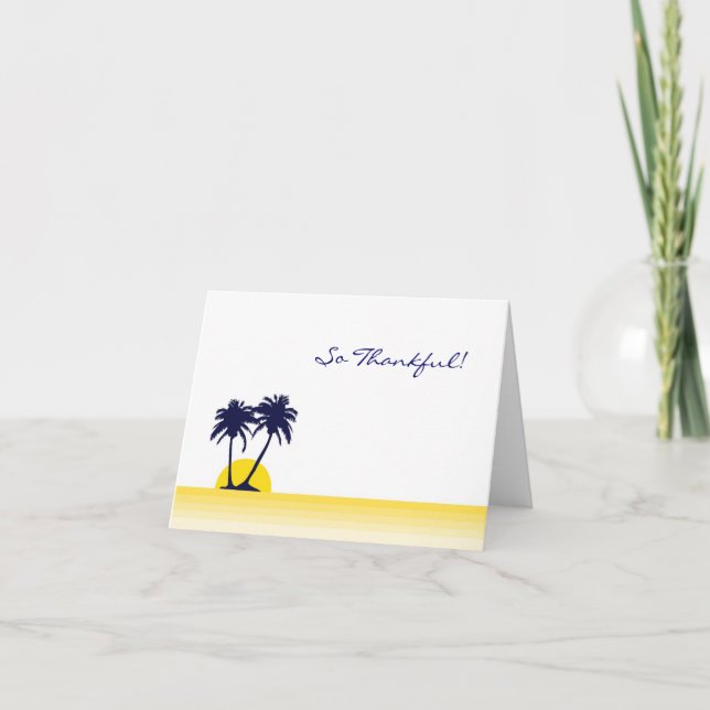Beach Palm Tree Thank You Card (Front)