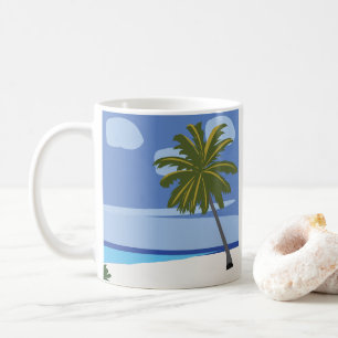 Beach Palm Tree Vacation Beach House Coffee Mug