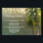 Beach Palm Tree Wedding Reception   Hotel Cards<br><div class="desc">Beach Palm Tree Wedding Reception Hotel Cards - include these detail cards to inform your guests of your reception location, the reception timeline and hotel information to make planning easier. You can add more information if needed by clicking on the customise button above. See the full matching collection in this...</div>