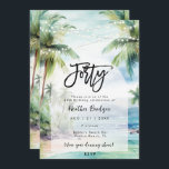 beach palm trees 40th birthday party invitation<br><div class="desc">A lovely tropical beach background with palm trees and string lights 40th birthday invitation with matching beach reverse side. Easy to edit or delete the available text fields to personalize the information with your own details for a professional and custom finish. Matching items are available in this boho beach collection....</div>