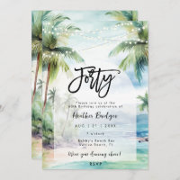 beach palm trees 40th birthday party