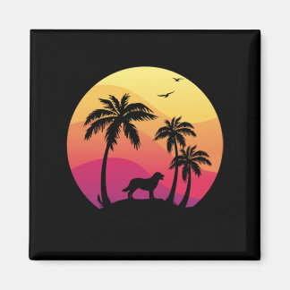 Beach Palm Trees and Labrador Magnet