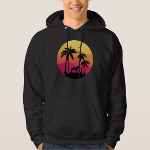 Beach Palm Trees And Rottweiler Hoodie