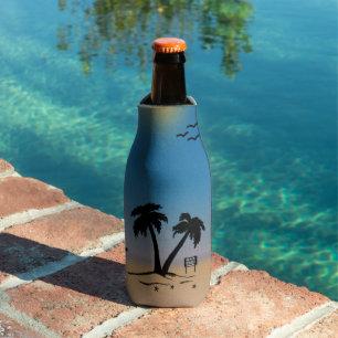 Beach Palm Trees Bottle Cooler