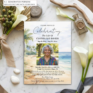 Beach Palm Trees Celebration Of Life Photo Postcard