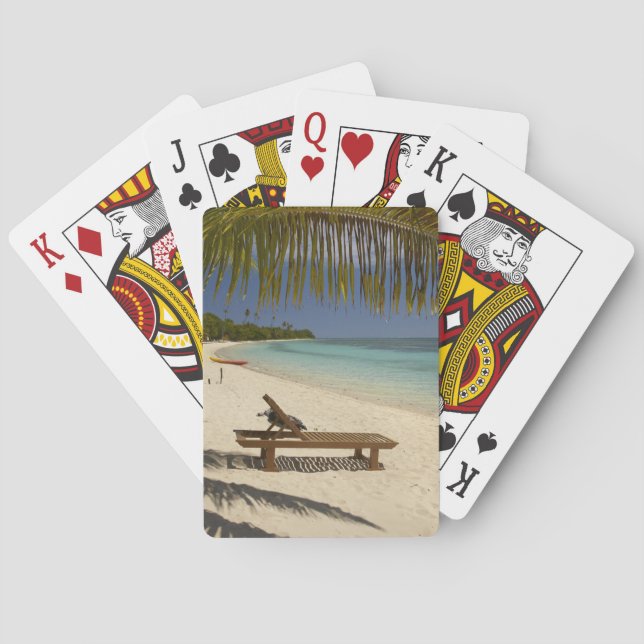 Beach, palm trees & lounger playing cards (Back)
