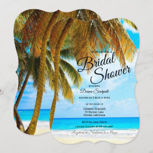 Beach, Palm Trees, Ocean  Invitation