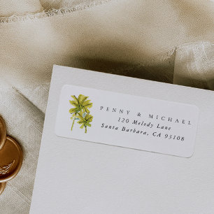 Beach Palm Trees Tropical Return Address Label