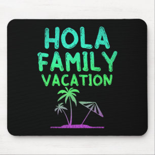 Beach Palm Trees Tropical Summer Hola Family Vacat Mouse Pad