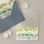 Beach Palm Trees Tropical Watercolor Wedding Acrylic Invitations<br><div class="desc">This modern acrylic Wedding Invitation features a chic text paired with a beautiful watercolor painting of tropical palm trees along the beach. Choose between a clear or frosted acrylic card. Painting inspired by Santa Barbara's coastline. Matching items available.</div>