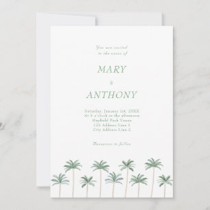 Beach Palm Trees Wedding Invitation