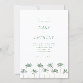 Beach Palm Trees Wedding Invitation