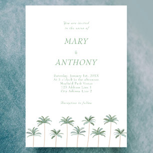Beach Palm Trees Wedding Invitation