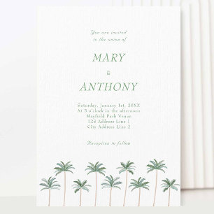 Beach Palm Trees Wedding Invitation