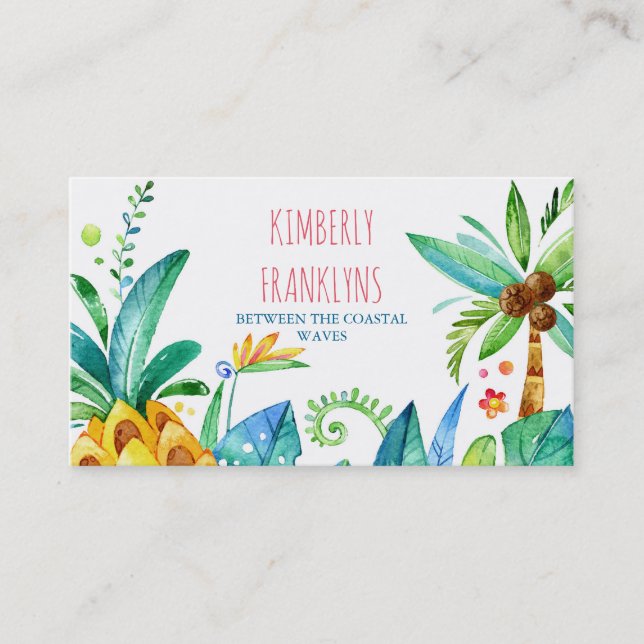 beach palms and pineapple business cards (Front)