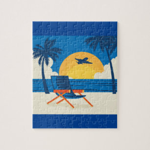 Beach Paradise And Palm Trees Jigsaw Puzzle