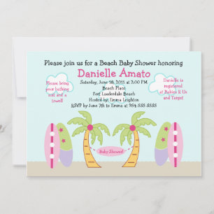 Beach Party Baby Shower Invitation