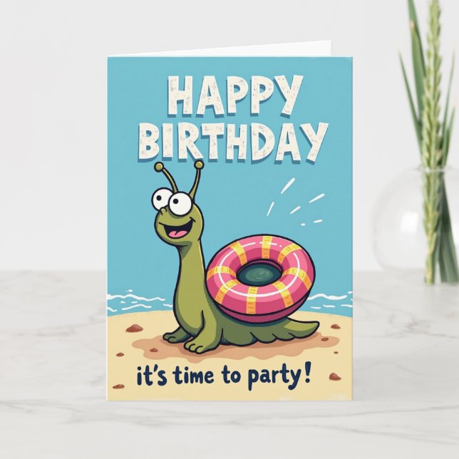Beach Party Birthday Card (Front)