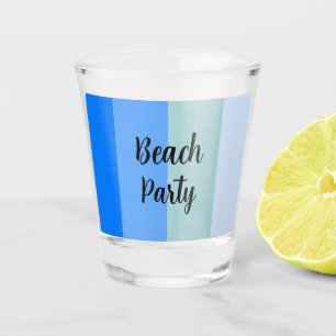Beach Party, Blue Stripes Shot Glass