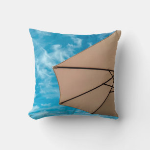 Beach party blues sun ocean umbrella pop colour cushion