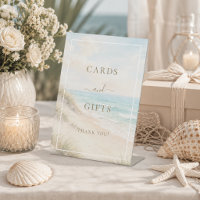 Beach party card gifts sign