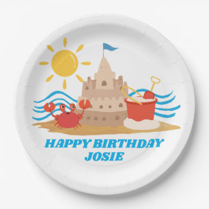 Beach Party Child Birthday Paper Plate
