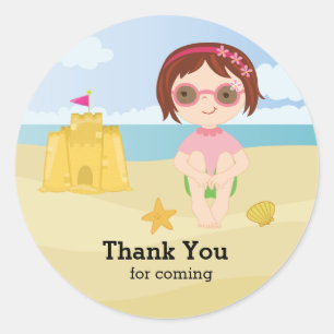 Beach Party Classic Round Sticker