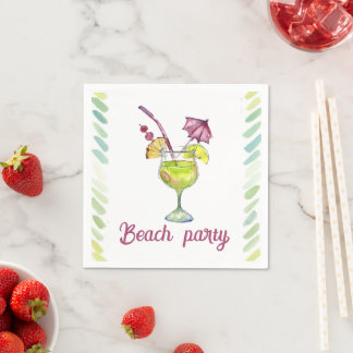 Beach party cocktail napkin