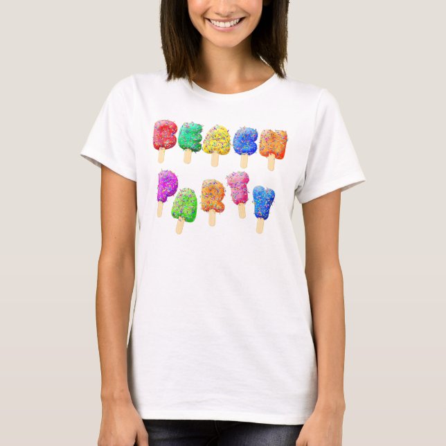 Beach Party Confetti Ice Cream Treats T-Shirt (Front)