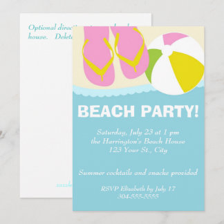 Beach Party Flip Flops Invitation