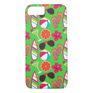 Beach Party Flip Flops Sunglasses Beach Ball Green iPhone 8/7 Case
