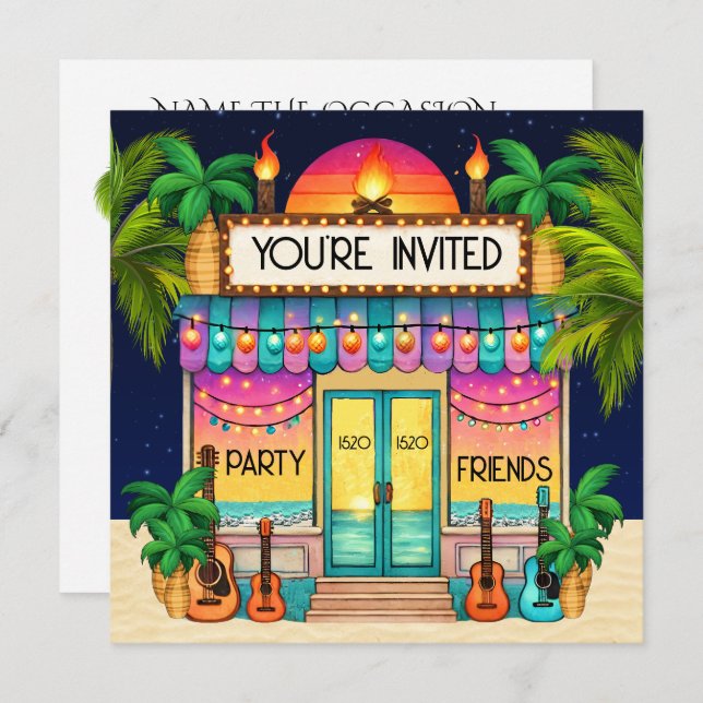 BEACH PARTY  INVITATION (Front/Back)