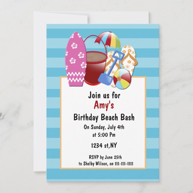 Beach Party Invitations (Front)