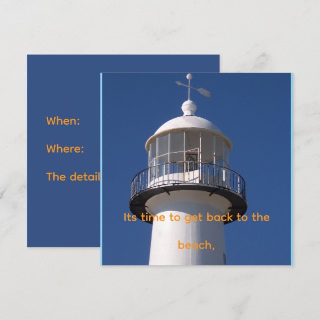 Beach Party Invitations (Front/Back)