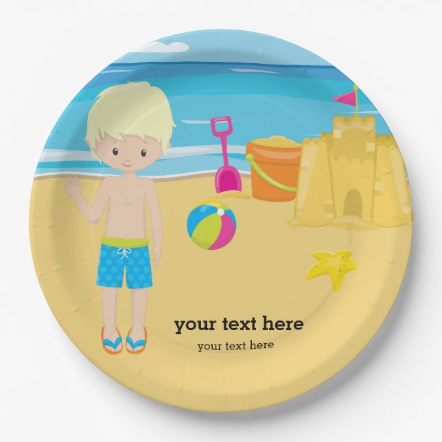 Beach party paper plate (Front)