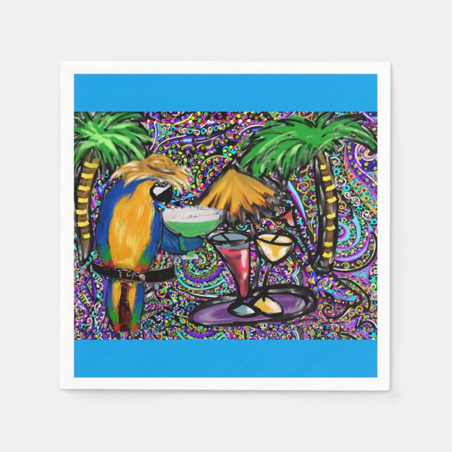 Beach Party Parrot Napkin (Front)