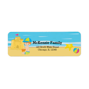 Beach party return address label