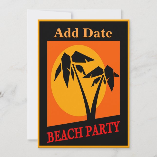 Beach Party Sign Card (Front)