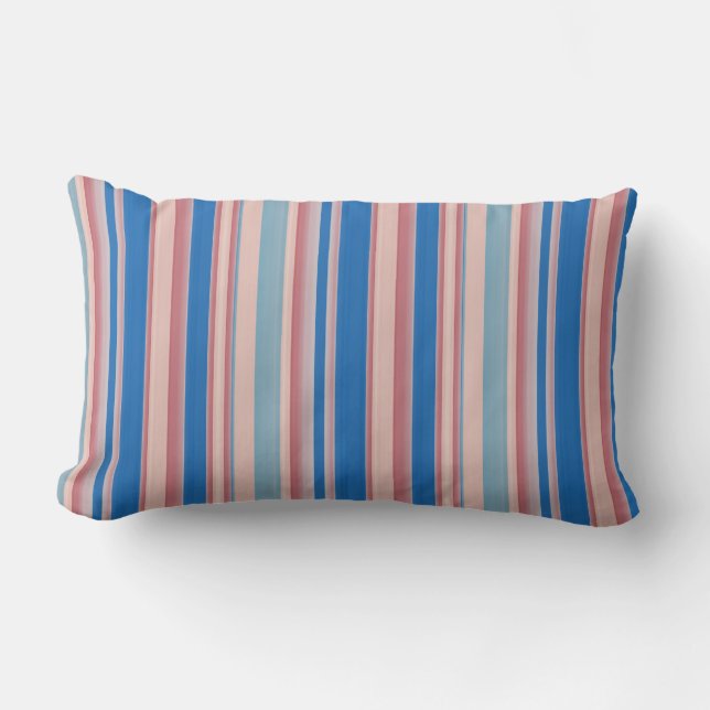 Beach Party Stripes 01 (vertical Stripes) Lumbar Cushion (Front)