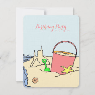 Beach Party Toys Birthday Party Invitation