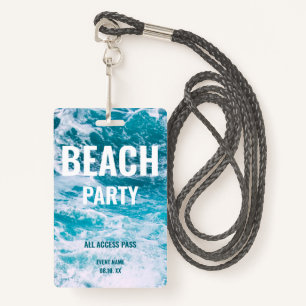 Beach Party VIP All Access Summer Party ID Badge
