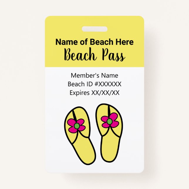 Beach Pass ID Badge (Front)