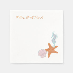 Beach Pastel Drawings Cocktail napkins 