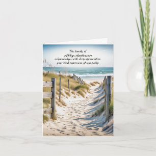 Beach Path In Sand Sympathy Thank You Card